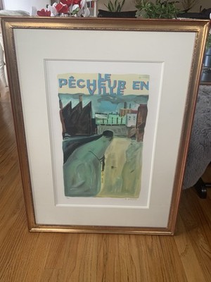 LITHOGRAPH LE PECHEUR EN VILLE BY FRECH ARTIST JEAN-PHILLIPPE DELHOMME 103/185
