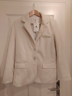 Kondala Blazer Kunstfell Jacke Damen Winterjacke Gr. S cremeweiß / beige