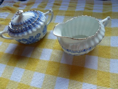 Echt Tuppack Tiefenfurt Porzellan - China Blau - Zuckerdose und Milchkännchen