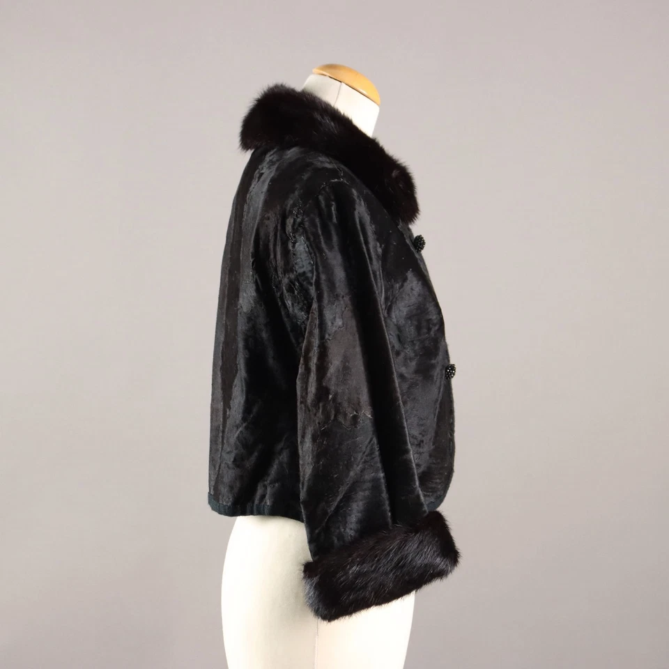 Veste Vintage Cuir Taille M Patchwork Années 60-70 Originale - Photo 4/4