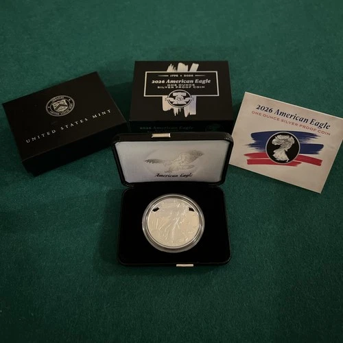 IN Hand 1776-2026 American Eagle One Ounce Silver Proof Coin – W Mint.  OGP