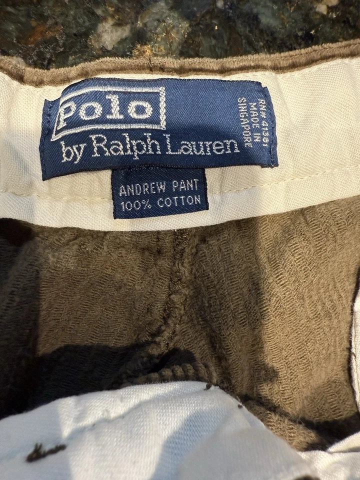 VTG Polo Ralph Lauren Corduroy Cords Pants Black Made In USA Size 35 X 32 - Image 2 of 4