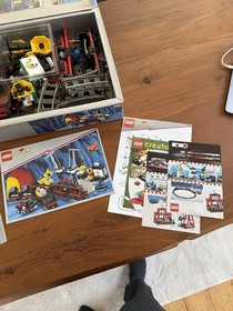 LEGO 9V Set 4565 Freight and Crane Railway & 4558 Transformer inc box, instructions.