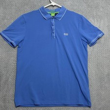 Hugo Boss Polo Shirt Mens Sz XL Blue Slim Fit Green Label, Moisture Manager