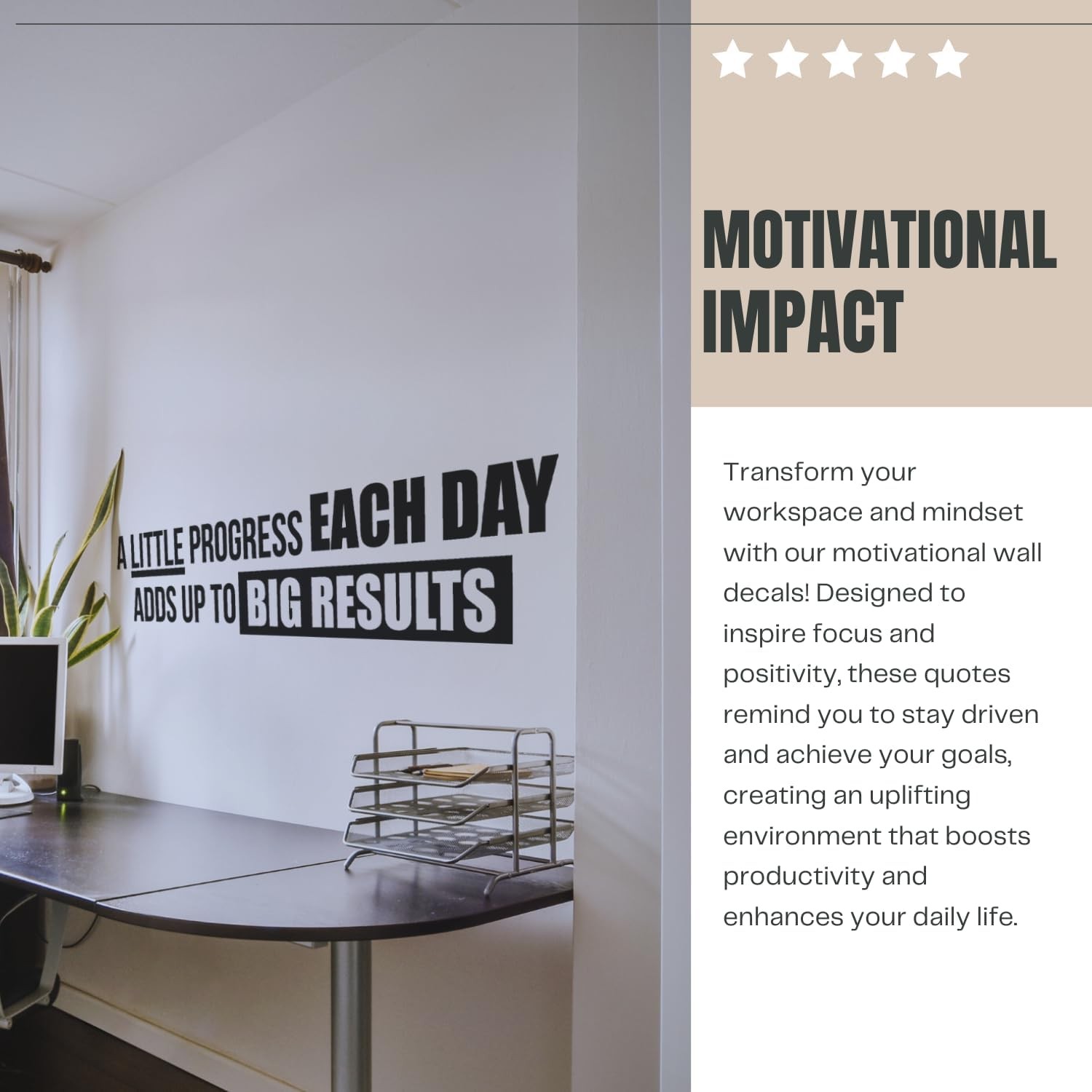 My Vinyl Story - A Little Progress Each Day Wall Decal - 42x10 inches, Black 