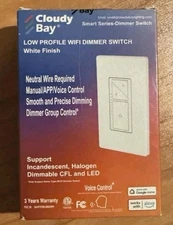 Cloudy Bay in Wall Dimmer Switch (LED Light/CFL/Incandescent 3-Way Single Pole)
