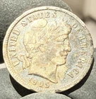 BARBER SILVER DIME/ FULL LIBERTY/ F+ / USA COLLECTIBLE SILVER/ 10C