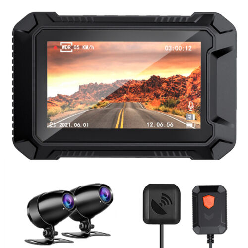 Motorcycle DVR Dual Lens Dash Cam GPS Recorder Front Rear Camera WiFi G-Sensor - Photo 1 sur 23