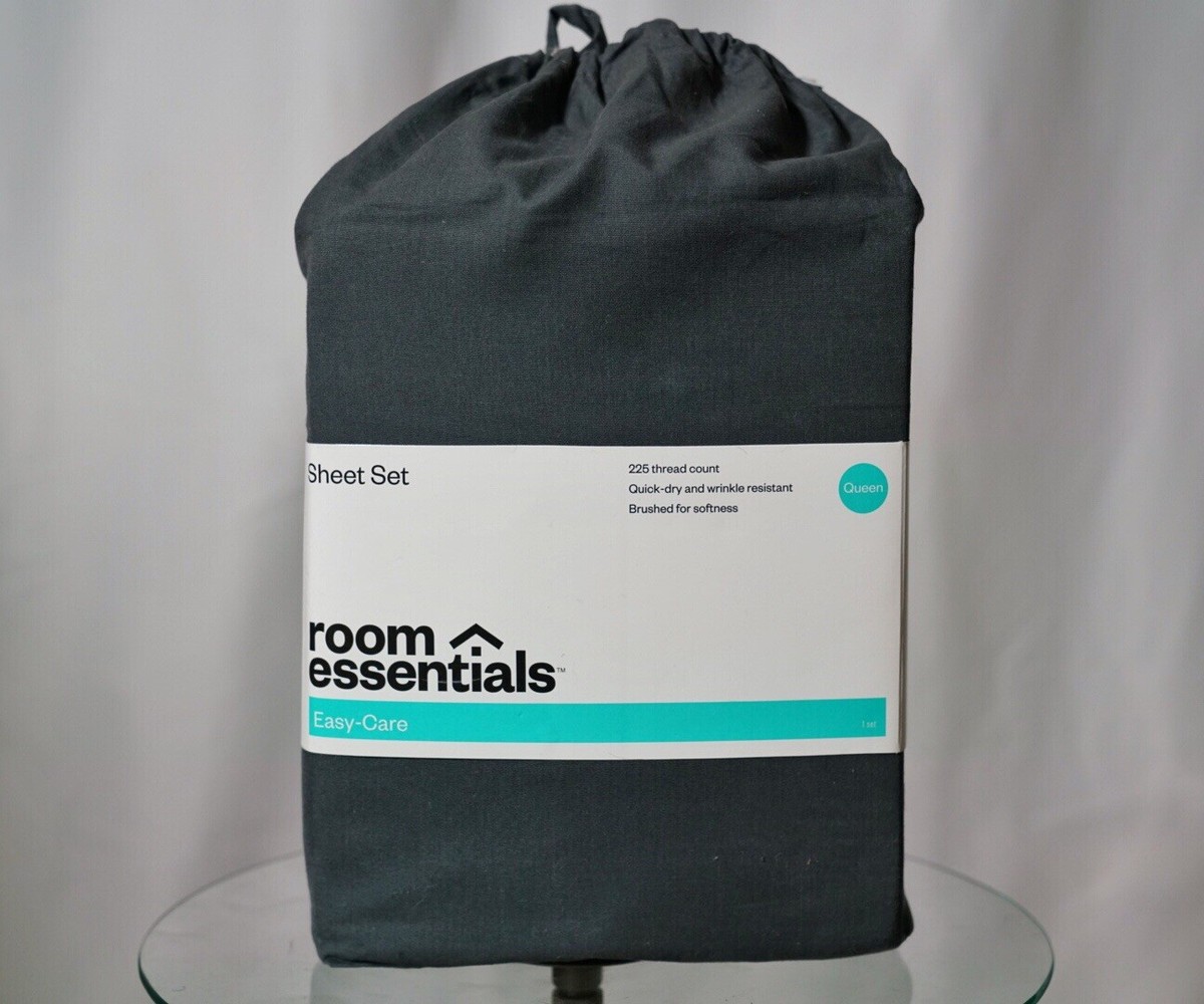 Room Essentials Sheet Set Target Queen Size Flat Gray NIB