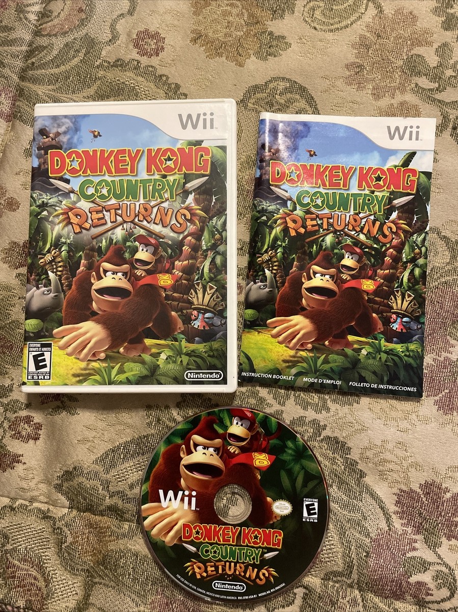 Donkey Kong Country Returns (Nintendo Wii, 2010) Complete In Box Cib Tested  !!
