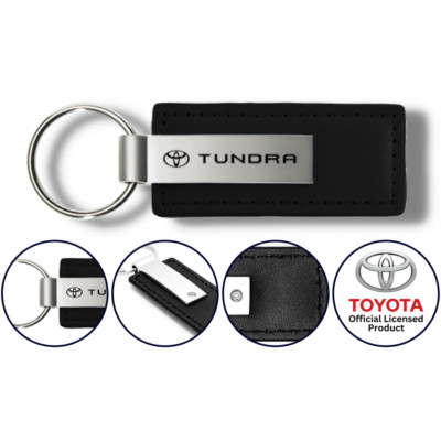 Toyota Tundra Black Leather Key Fob Authentic Logo Key Chain Official Licensed