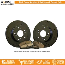 Front Antirust Black Drilled Brake Rotors Ceramic Pads Suzuki Grand Vitara XL-7