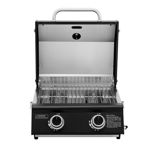 TAINO PLATINUM COMPACT DARK Barbecue de table 2 brûleurs Barbecue à gaz Compact Camping BBQ - Photo 3/10