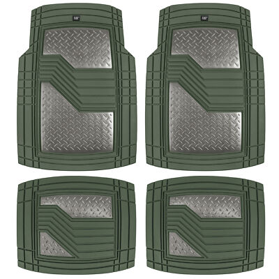 CAT Gunmetal Green Car Floor Mats Universal Heavy Duty Trim Fit Odorless