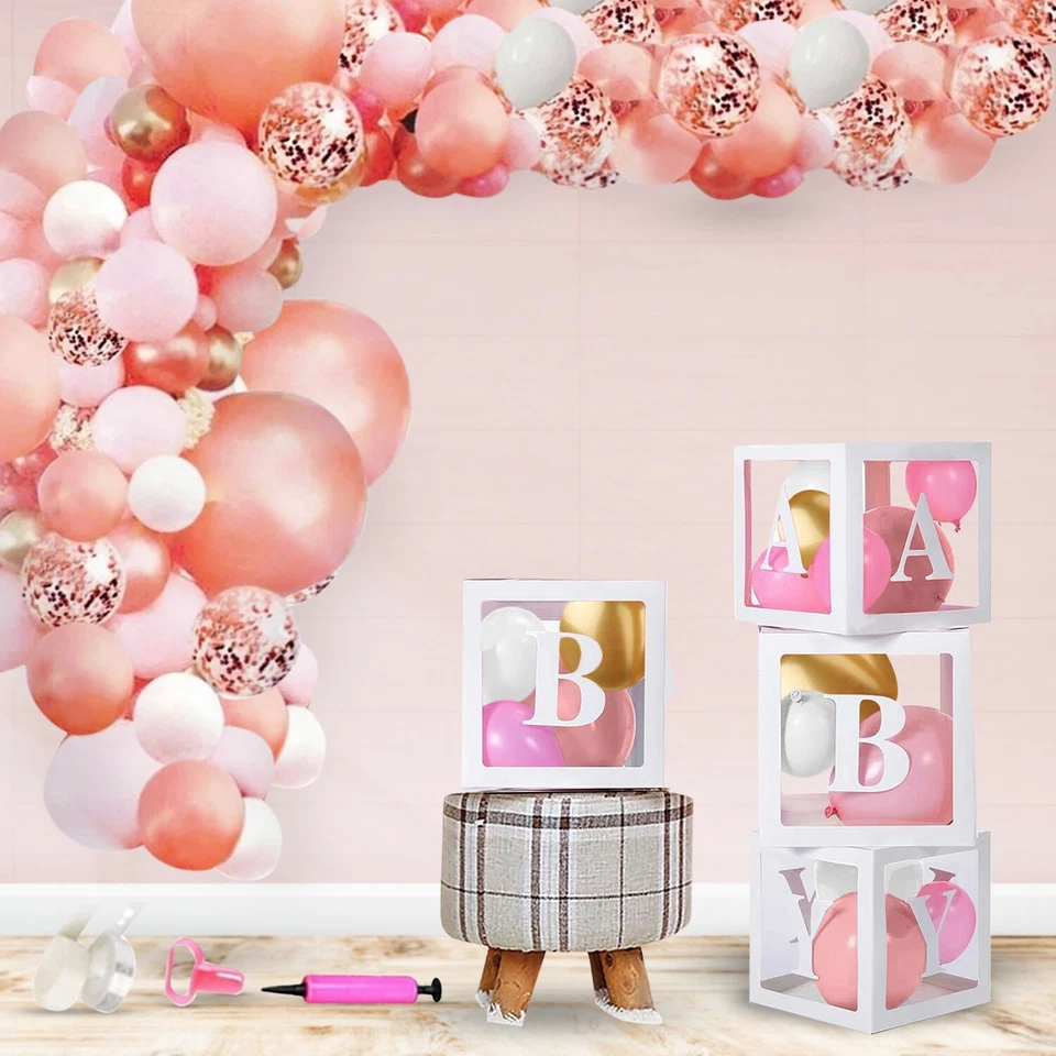 baby shower decorations for girl Kit, Balloons Box Decor with BABY letters .