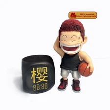 Anime SD Sakuragi Hanamichi laugh Holding a basketball Figure Statue Toy Gift