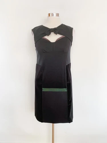 SPORTMAX MAX MARA Made in Italy shift dress sz M-L / stretch retro bow