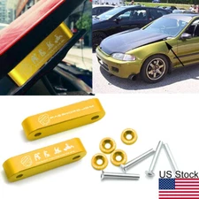 2Pcs Yellow JDM PASSWORD Front Hood Spacer Riser For Honda Civic Acura Integra