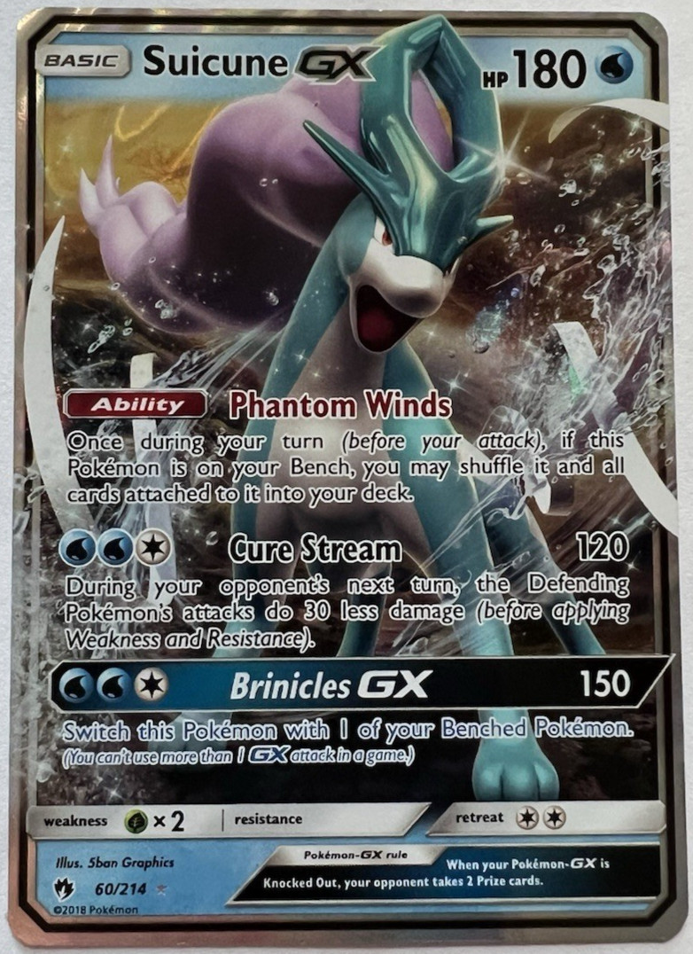 Suicune GX 60/214 Sun & Moon Lost Thunder Holo Ultra Rare