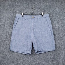 Banana Republic Shorts Mens 30 Blue Mid Rise Chino Chambray Lightweight