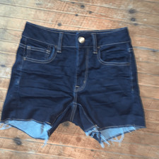 American Eagle dark wash cutoff 2 hi-rise shortie shorts