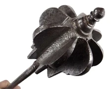 ANTIQUE RARE EARLY OTTOMAN EMPIRE TURKISH WARRIOR'S BATTLE MACE, HELMET BREAKER.