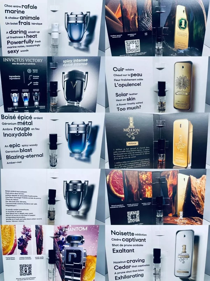 Paco Rabanne Perfume Sample Vials 1.5ml Choose your Scent & Combined Shippin