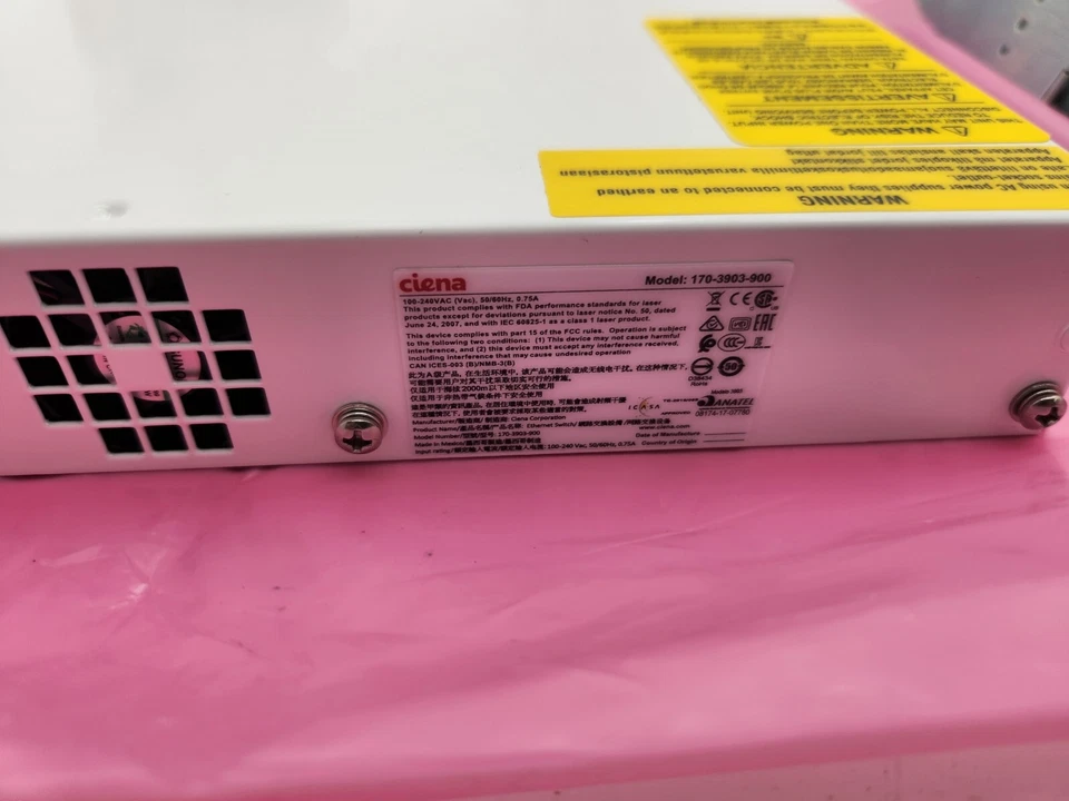 CIENA 3903 170-3903-900-002 DUAL AC SERVICE DELIVERY SWITCH NEW w/ License Keys - Image 3 of 4