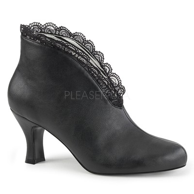 Red Black Faux Leather Low Ankle Boots 