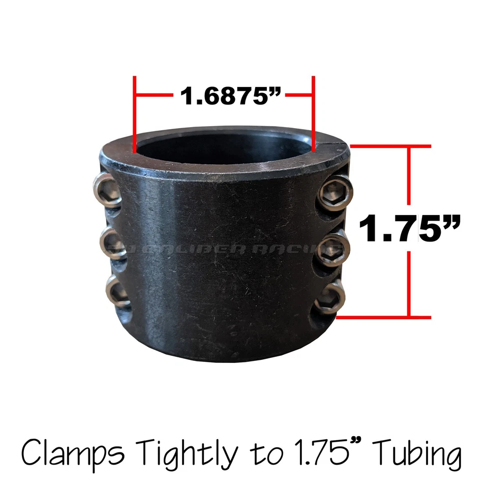 Pair 1.75" Tube Clamps Polaris RZR 570 800 900 XP1000 Turbo Custom Fabrication - Image 3 of 4