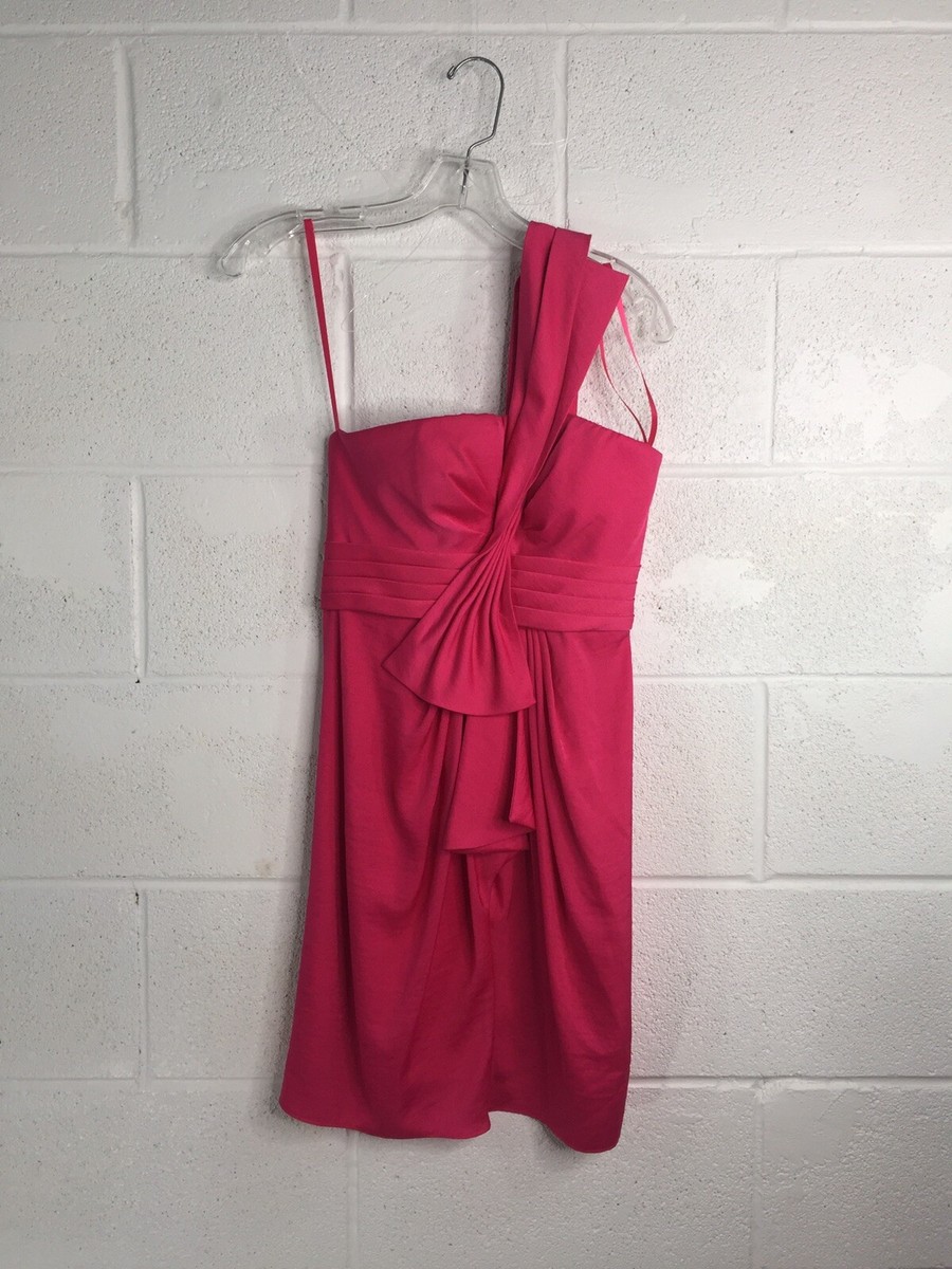 BCBG MAXAZRIA Pink Shoulder Strap Hot Pink Dress Womens Size