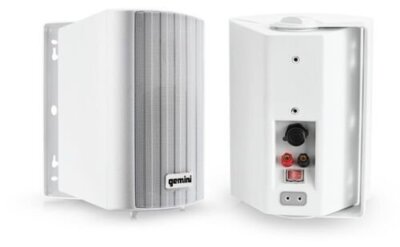 Gemini GHSI BT Outdoor Speakers, Waterproof, Wall Mount - Blk/Wht