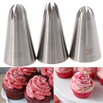1Set Medium Icing Piping Pastry Nozzle Tips Baking Tool Stainless Steel Nozz-lk