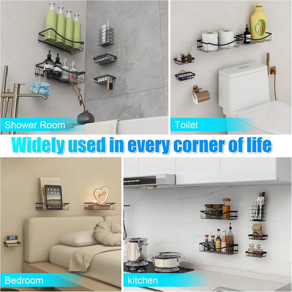 Shower Caddy 5 Pack,Adhesive Shower Organizer for Bathroom Storage&Home Decor