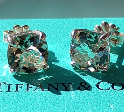 Tiffany Green Amethyst Light Sparklers Stud Earrings