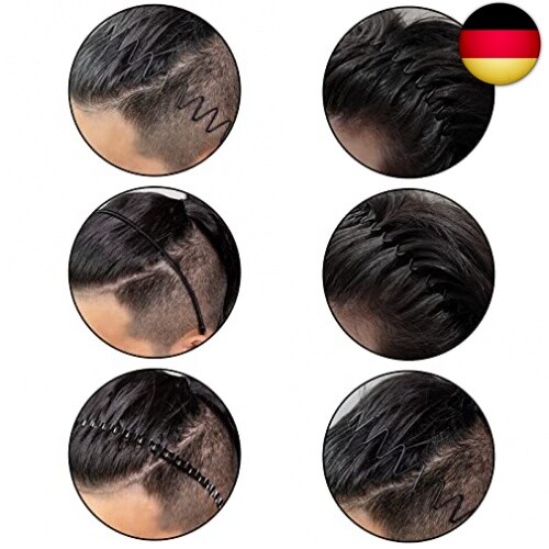 6 Stück Multi Style Metall Haarband, Haarreifen Männer Damen, Schwarz R - Bild 4 von 7