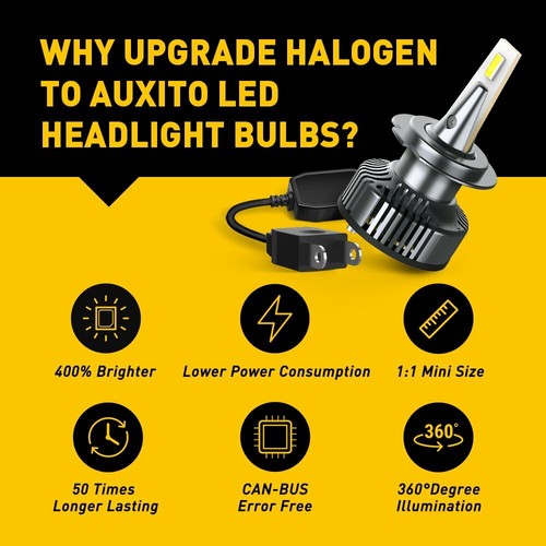 AUXITO H7 9003 Super White 16000LM Kit LED Headlight Bulbs High Low Beam Combo 2 - Picture 2 of 14