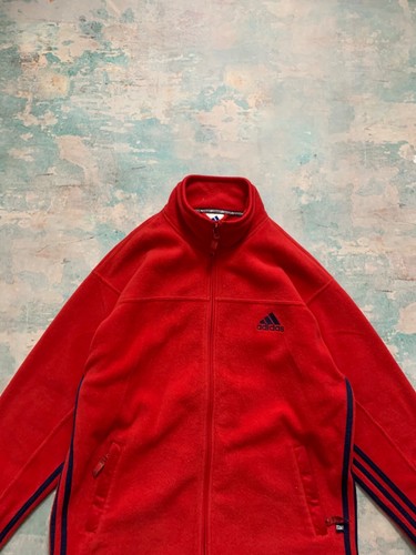 Vintage Adidas Fleece Full Zip Jacket 1990s men’s size Large Red Outdoor Life - Picture 3 of 24