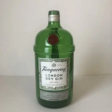 Tanqueray Gin 1.75 L EMPTY Handled Bottle W/ Pour Spout Green Glass, No Lid