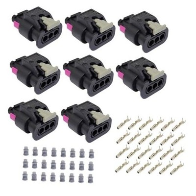 8x 3 Pin Parking Sensor Connection Plugs Pigtail Plug Adapter Replacement OEM: 