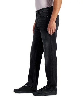 Alfani Men's Sam Black-Wash Straight-Fit Stretch Jeans, Black, Sz