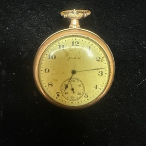 Authentic Vintage ELGIN 15j Hunter POCKET WATCH 20 Year Gold Plated Case Parts Only