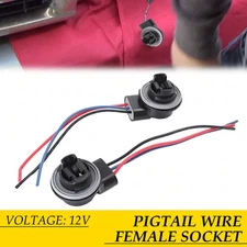 Universal Pigtail Wire Female Socket 3157 S Two Harness Brake Stop Tail Upgrade