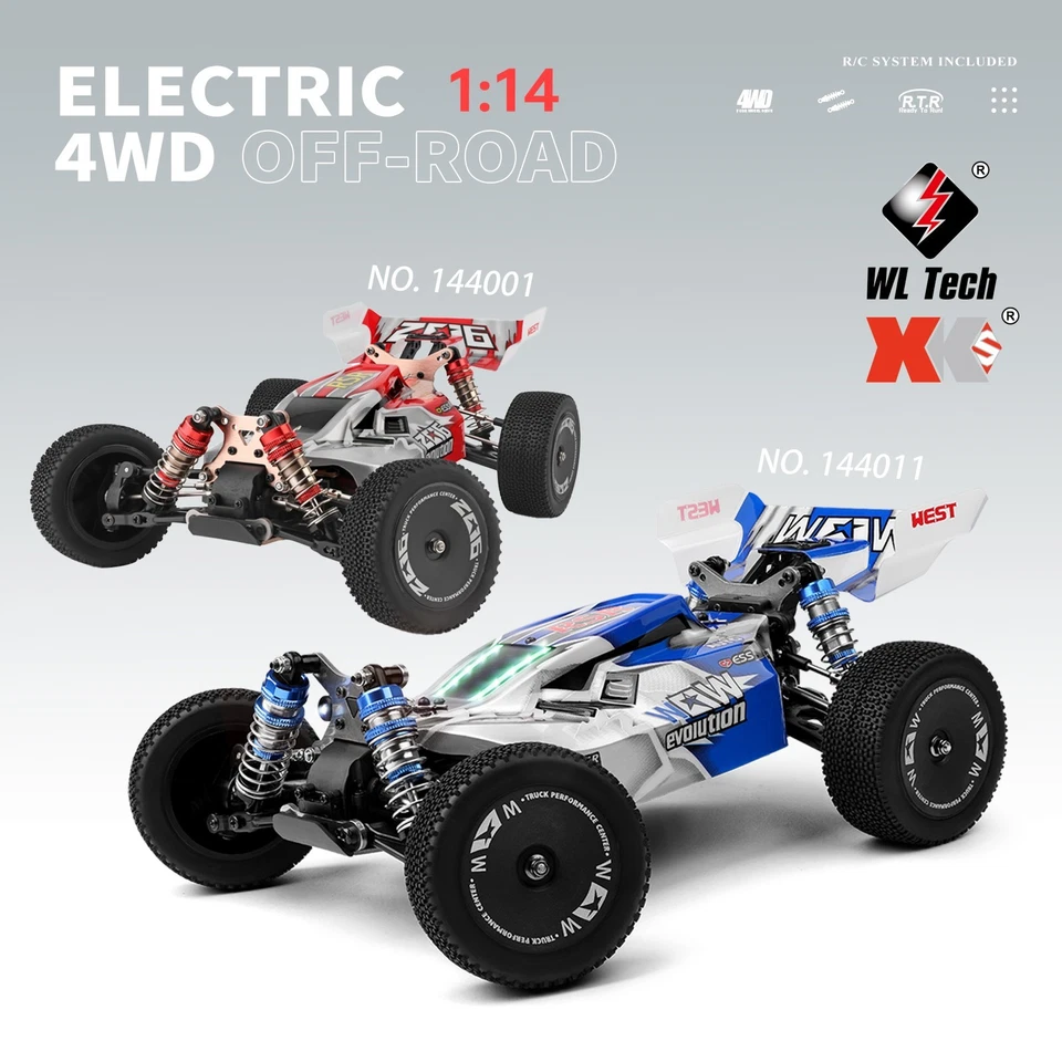 WLtoys 144001/144011 1/14 полный привод высокоскоростной радиоуправляемый автомобиль, 65 км/ч внедорожник багги - Изображение 2 из 4