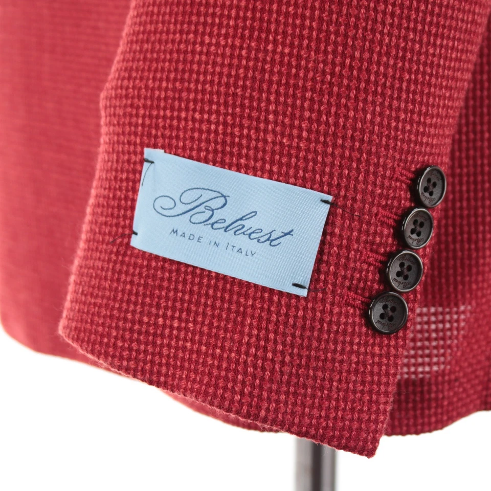 Belvest NWT Wool Blend Double Breasted Sport Coat Size 50R (40R US) In Red - Image 3 of 4