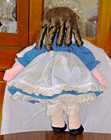 Vintage Girl Rag Doll/about 19"/ Counted Cross Stich face/Finger Curl Wig — photo 3