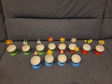 Vintage Eierbecher Set Blumen Frühling Ostern Retro Deko