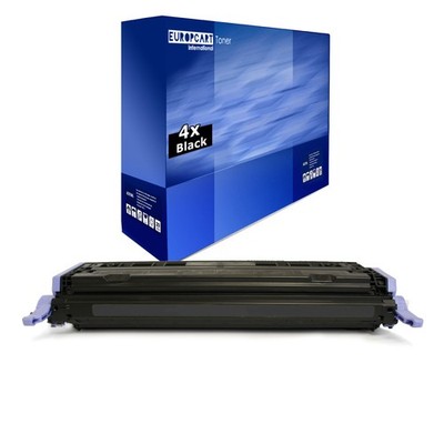 4x Europcart Toner SCHWARZ kompatibel f�r HP Color LaserJet 1600 2