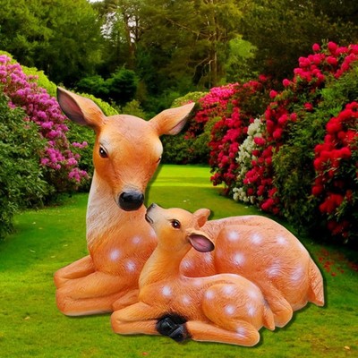 Gartentier-Hirsch Skulptur realistische Deko Outdoor Rasen Hof