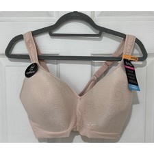 Bali Cool Comfort Wireless Womens Bra 40DD NWT Pale Pink Rose Swirl